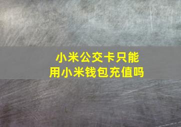 小米公交卡只能用小米钱包充值吗