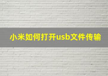 小米如何打开usb文件传输