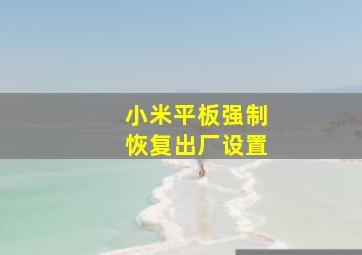 小米平板强制恢复出厂设置