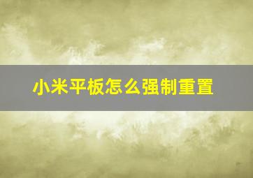 小米平板怎么强制重置