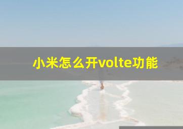 小米怎么开volte功能