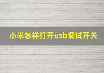 小米怎样打开usb调试开关