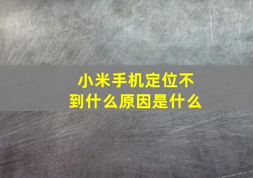 小米手机定位不到什么原因是什么