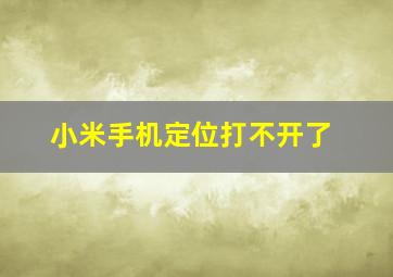 小米手机定位打不开了