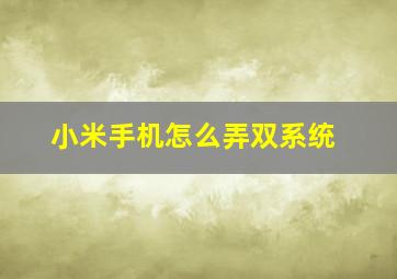 小米手机怎么弄双系统