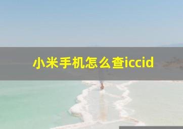 小米手机怎么查iccid