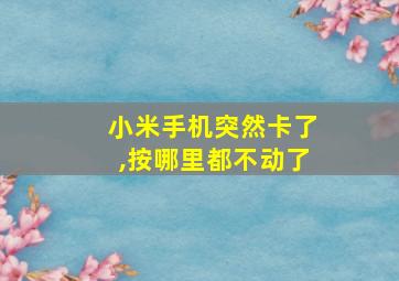 小米手机突然卡了,按哪里都不动了