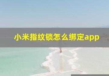 小米指纹锁怎么绑定app