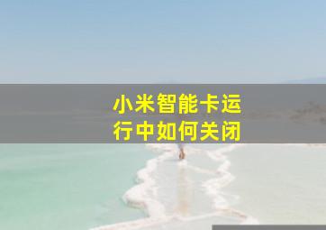 小米智能卡运行中如何关闭