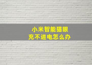 小米智能猫眼充不进电怎么办