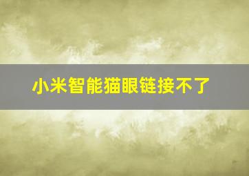 小米智能猫眼链接不了