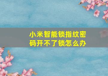 小米智能锁指纹密码开不了锁怎么办