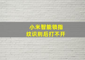 小米智能锁指纹识别后打不开