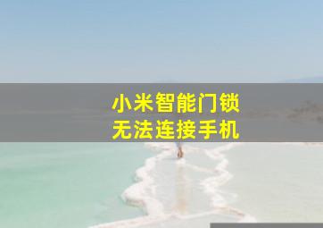 小米智能门锁无法连接手机