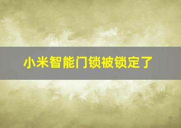 小米智能门锁被锁定了