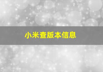 小米查版本信息