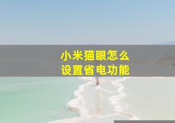 小米猫眼怎么设置省电功能