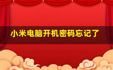 小米电脑开机密码忘记了