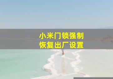 小米门锁强制恢复出厂设置