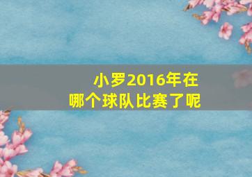 小罗2016年在哪个球队比赛了呢