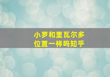 小罗和里瓦尔多位置一样吗知乎