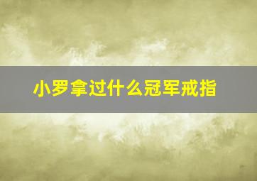 小罗拿过什么冠军戒指