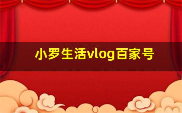 小罗生活vlog百家号