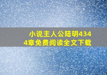 小说主人公陆明4344章免费阅读全文下载