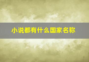 小说都有什么国家名称