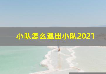 小队怎么退出小队2021