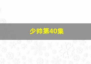 少帅第40集