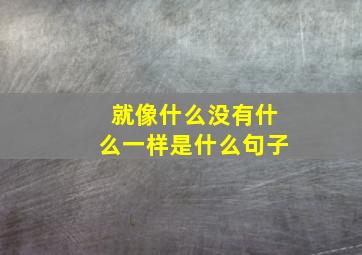 就像什么没有什么一样是什么句子