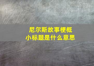 尼尔斯故事梗概小标题是什么意思