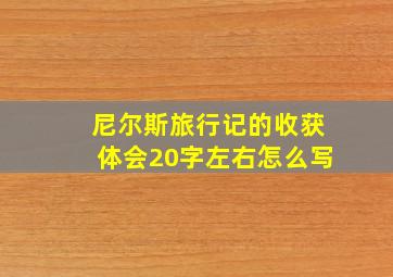 尼尔斯旅行记的收获体会20字左右怎么写