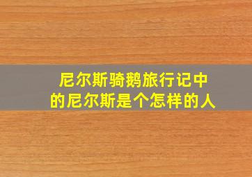 尼尔斯骑鹅旅行记中的尼尔斯是个怎样的人