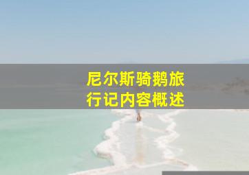 尼尔斯骑鹅旅行记内容概述