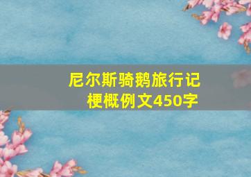 尼尔斯骑鹅旅行记梗概例文450字