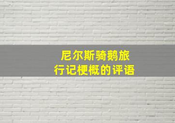 尼尔斯骑鹅旅行记梗概的评语