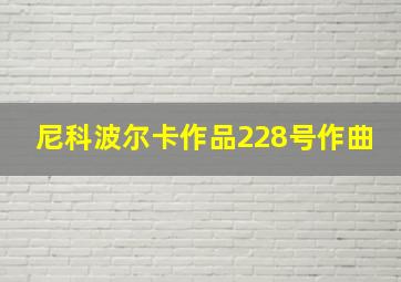 尼科波尔卡作品228号作曲