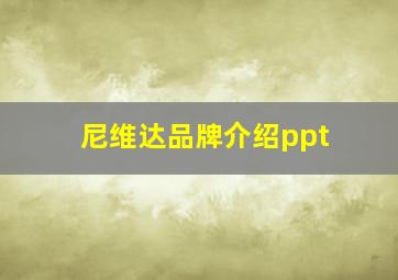 尼维达品牌介绍ppt