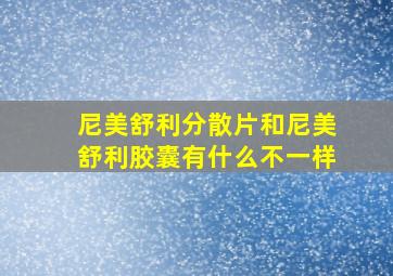 尼美舒利分散片和尼美舒利胶囊有什么不一样