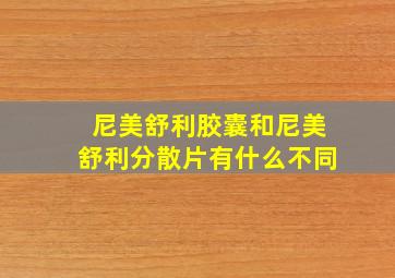 尼美舒利胶囊和尼美舒利分散片有什么不同