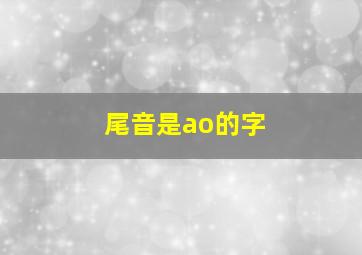 尾音是ao的字