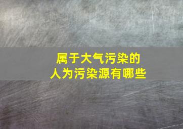 属于大气污染的人为污染源有哪些