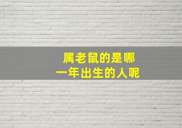 属老鼠的是哪一年出生的人呢