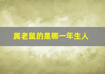 属老鼠的是哪一年生人