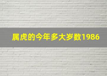 属虎的今年多大岁数1986