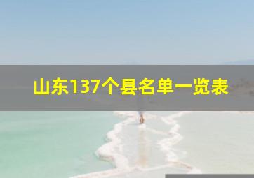 山东137个县名单一览表