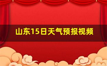 山东15日天气预报视频