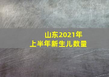 山东2021年上半年新生儿数量